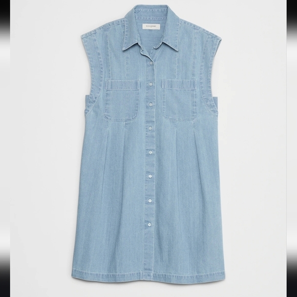 Banana Republic Sleeveless Denim Shirt - Size M, Oversized Fit NWT - Picture 11 of 11